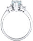 ფოტო #3 პროდუქტის Aquamarine (1-1/5 ct. t.w.) & Diamond (1/20 ct. t.w.) Ring in 14k White Gold