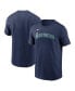 ფოტო #1 პროდუქტის Men's Navy Seattle Mariners Fuse Wordmark T-shirt