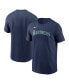 Фото #1 товара Men's Navy Seattle Mariners Fuse Wordmark T-shirt