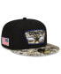 Фото #1 товара Men's Black and Camo Dallas Cowboys 2021 Salute To Service 59FIFTY Fitted Hat