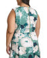 Plus Size Floral Jewel-Neck Sleeveless Dress