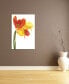 Orange Yellow Parrot Tulip on White Frameless Free Floating Tempered Glass Panel Graphic Wall Art, 48" x 32" x 0.2"