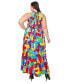 ფოტო #2 პროდუქტის Plus Size Arroyo Halter Neck Maxi Dress in Abstract Print