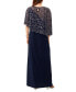 Фото #2 товара Women's Boat-Neck Embellished-Cape Jersey-Knit Gown