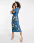 Фото #4 товара ASOS EDITION floral embroidered organza midi dress in steel blue