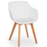 Фото #7 товара Krzesło kubełkowe skandynawskie plastikowe z drewnianymi nogami do 150 kg 2 szt. białe