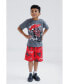 ფოტო #4 პროდუქტის Toddler Boys Spider-Man T-Shirt and French Terry Shorts Outfit Set to (12 Months - 18-20)