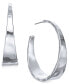 ფოტო #1 პროდუქტის Hammered Metal Medium Hoop Earrings 1-.5", Created for Macy's