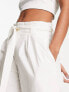 Фото #3 товара In The Style high waist wide leg palazzo trouser in white