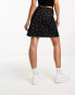 Фото #3 товара Wednesday's Girl textured floral mini skirt in black