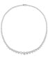 ფოტო #3 პროდუქტის Cubic Zirconia Graduated 17" Necklace in Sterling Silver, Created for Macy's