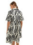 Фото #3 товара ASOS DESIGN smock mini shirt dress with revere collar mono abstract print