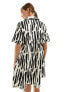 ASOS DESIGN smock mini shirt dress with revere collar mono abstract print ABSTRAKTER PRINT IN SCHWARZ-WEISS, 46 - фото #3