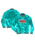 ფოტო #1 პროდუქტის Men's Turquoise San Antonio Spurs Hardwood Classics Throwback Wordmark Raglan Full-Snap Jacket