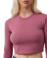 Фото #3 товара Women's Micro Crop Long Sleeve Top