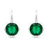 Matching silver earrings with green zircons EA302WG silver, green - фото #2