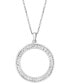 ფოტო #3 პროდუქტის EFFY® Diamond Baguette Open Circle 18" Pendant Necklace (1-1/20 ct. t.w.) in 14k White Gold