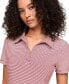 Фото #3 товара Women's Striped Short-Sleeve Polo Dress