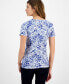 ფოტო #2 პროდუქტის Women's Cotton Floral-Print V-Neck Top