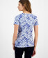 Фото #2 товара Women's Cotton Floral-Print V-Neck Top