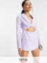 Miss Selfridge Petite cut out mini blazer playsuit in lilac