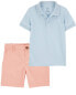 Фото #1 товара Toddler 2-Piece Polo Shirt & Chino Shorts Set 2T
