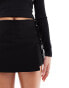 COLLUSION low rise wrap skort with tie detail in black