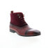 Фото #2 товара Carrucci Button-up Denim Zip Boots Mens Burgundy Leather Casual Dress Boots 10