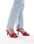 RAID Kelisa kitten heel mules in cherry red