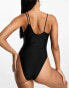 NA-KD cut out detail swimsuit in black