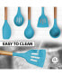 5 Piece Silicone Utensils Set with Authentic Acacia Wood Handles