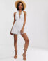 ASOS DESIGN halter neck playsuit with lace trim