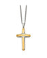 ფოტო #3 პროდუქტის Polished Yellow IP-plated Cross Pendant Curb Chain Necklace