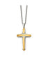 Фото #3 товара Polished Yellow IP-plated Cross Pendant Curb Chain Necklace