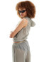 Фото #2 товара Weekday Linn co-ord zip through hooded vest in grey