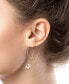 ფოტო #3 პროდუქტის Crystal Wire Drop Earrings (24/25 ct. t.w.) in Fine Silver Plated Brass or 14K Gold Over Fine Silver Plated Brass