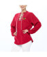 Women's Red Chicago Blackhawks Spirit Lace-Up V-Neck Long Sleeve Jersey T-shirt