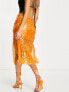 Фото #2 товара Something New x Emilia Silberg sequin midi skirt in orange