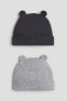 Фото #1 товара 2-pack Ribbed Beanies with Ears