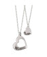 ფოტო #1 პროდუქტის Mother and Daughter Silver Tone Heart Pendant Necklace Set, 2 Piece