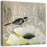 Leinwandbild Blumen Vogel Pastell Beige