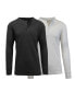 Фото #1 товара Men's Long Sleeve Thermal Henley Tee, Pack of 2