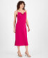 ფოტო #3 პროდუქტის Women's Cowl-Neck Spaghetti Strap Side-Slit Dress, Created for Macy's