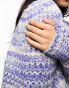 Фото #8 товара Only chunky knit jumper in blue and white space dye