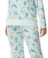 Фото #3 товара Women's Long Sleeve Notch Collar Top with Lounge Pants 2 Piece Pajama Set