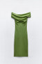 Knit dress with a surplice neckline