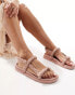 Фото #1 товара London Rebel braided strap sandals in blush pink