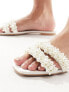 Be Mine Bridal Kiely pearl embellished flat sandals in ivory