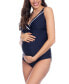 Фото #4 товара Women's Tie Back Maternity Swimsuit