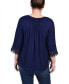 ფოტო #2 პროდუქტის Petite Size 3/4 Sleeve Peasant Blouse